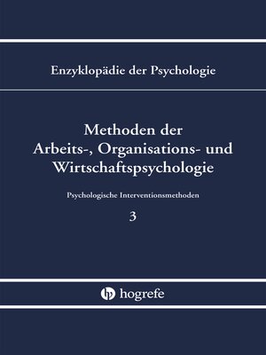 cover image of Methoden der Arbeits-, Organisations- und Wirtschaftspsychologie (B/III/3)